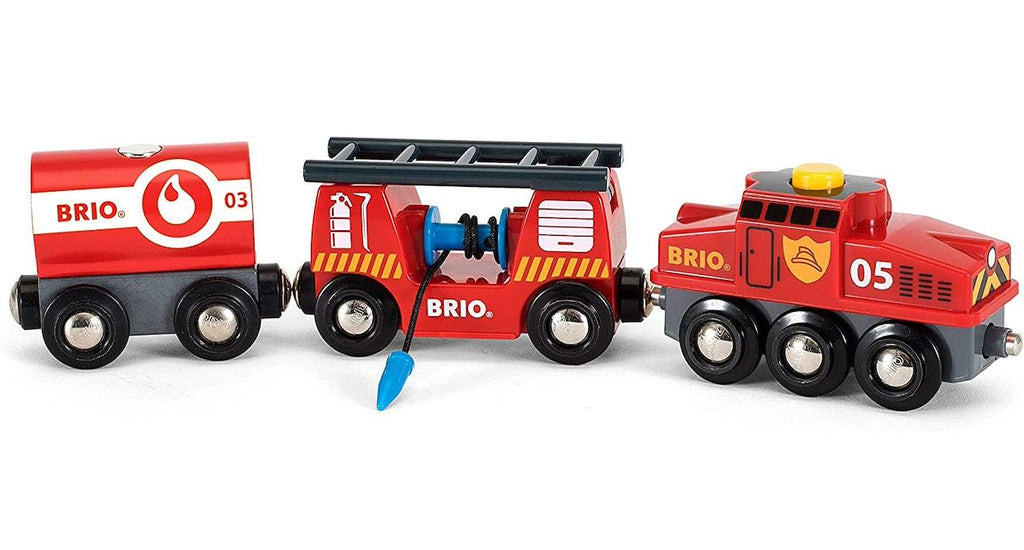 Train des pompiers rouge