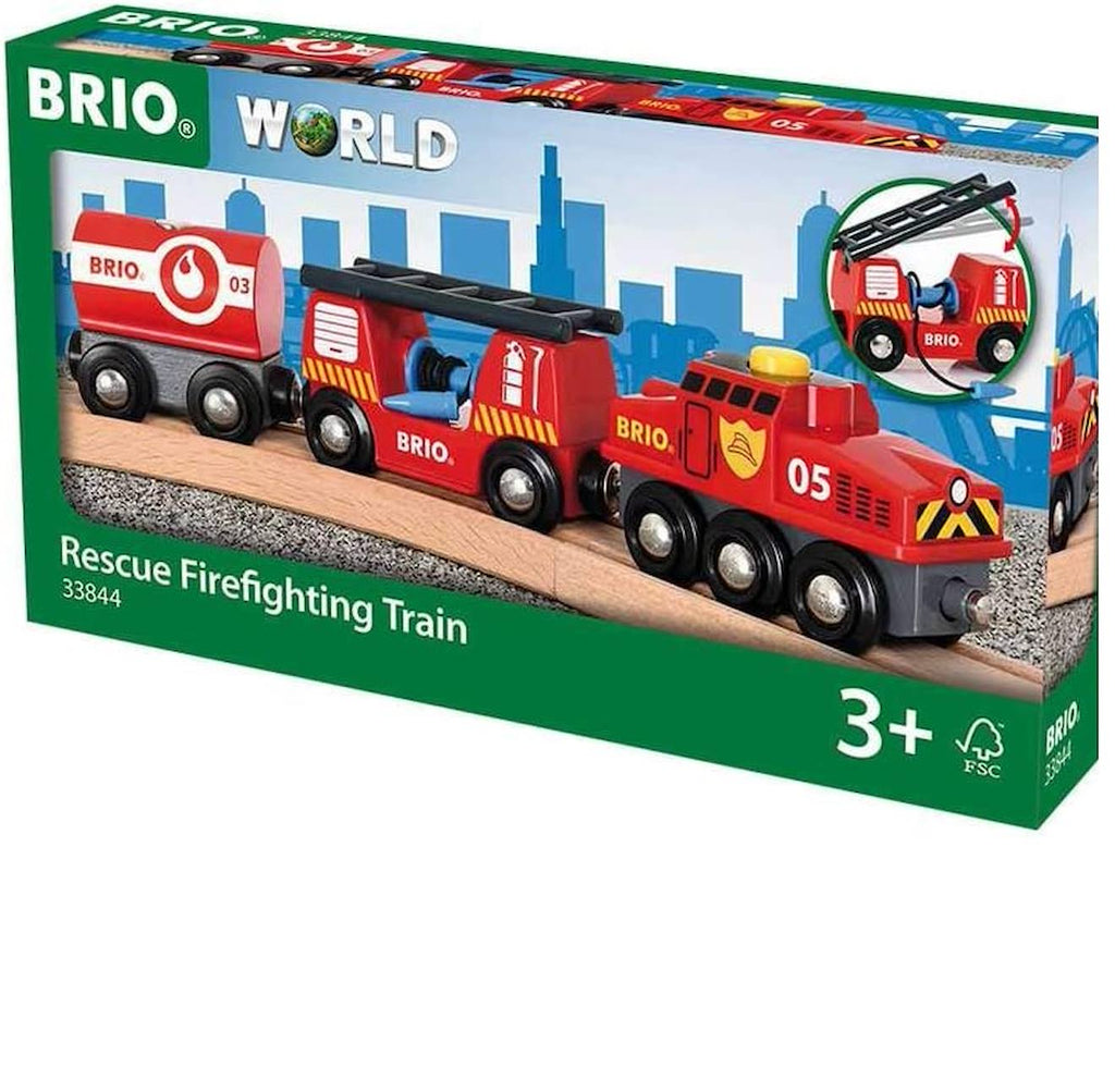 Train des pompiers rouge