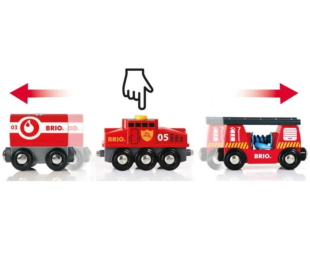 Train des pompiers rouge