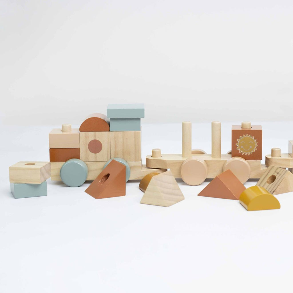 Train en bois pour bébé multicolore