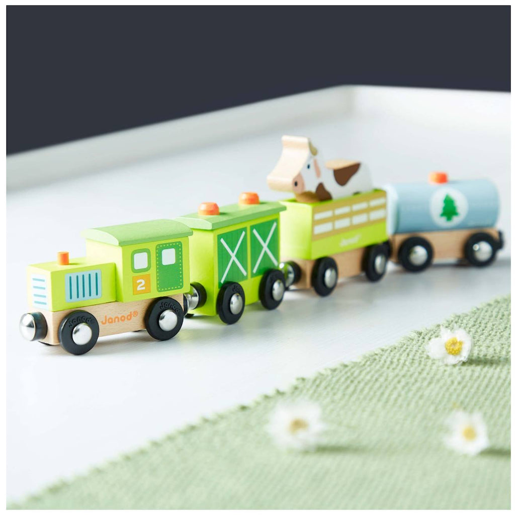 Train ferme story vert