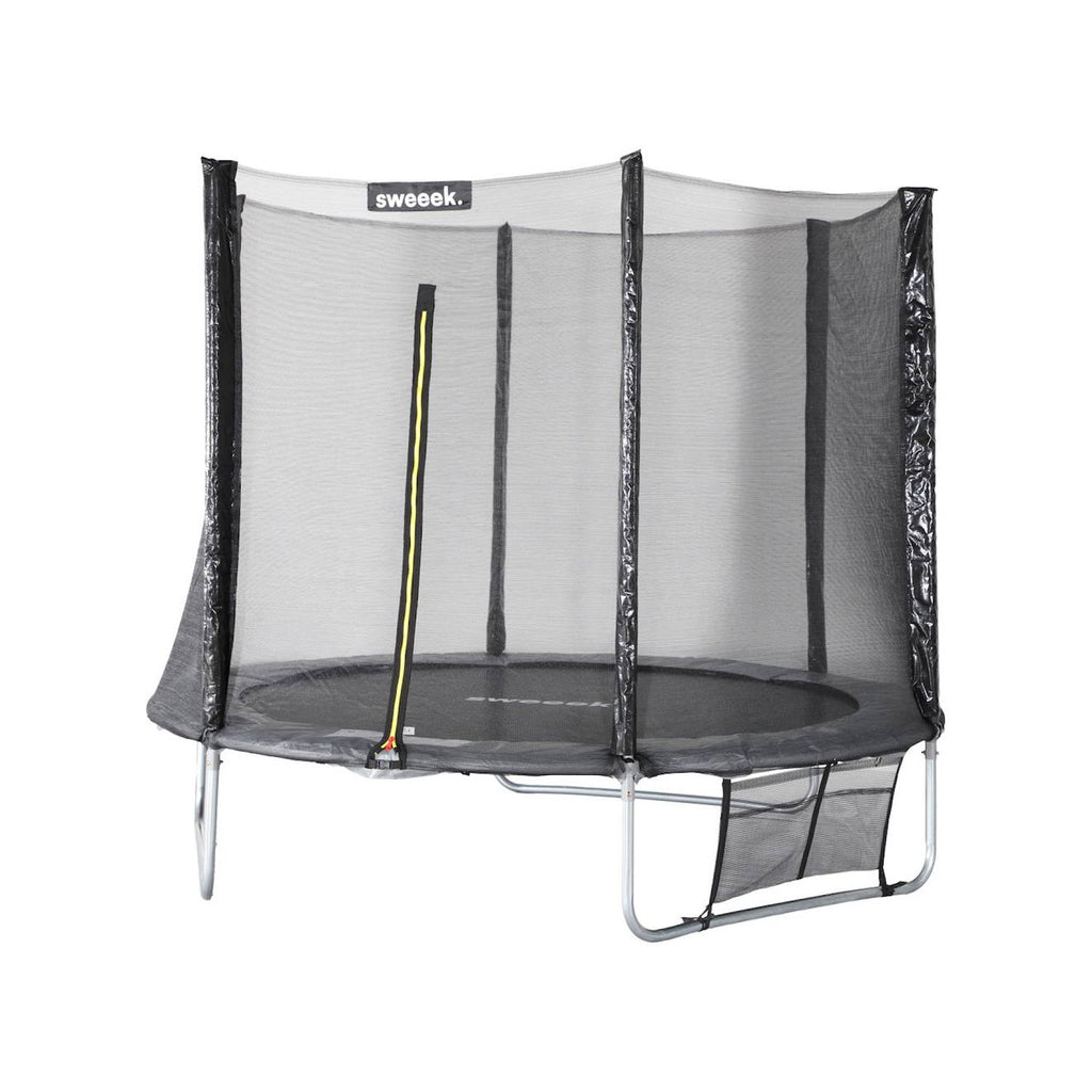 Trampoline 250 cm – galaxie avec filet de protection, bâche, filet pour chaussures, kit d'ancrage gris