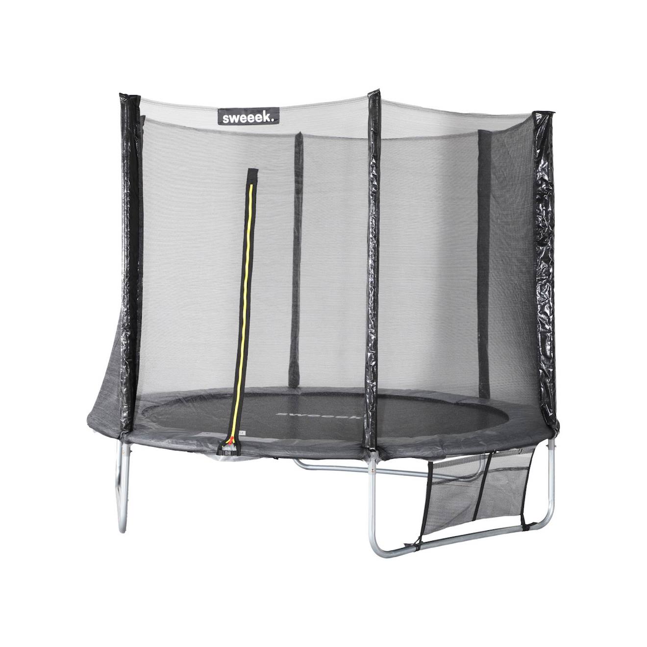 Trampoline 250 cm – galaxie avec filet de protection, bâche, filet pour chaussures, kit d'ancrage gris
