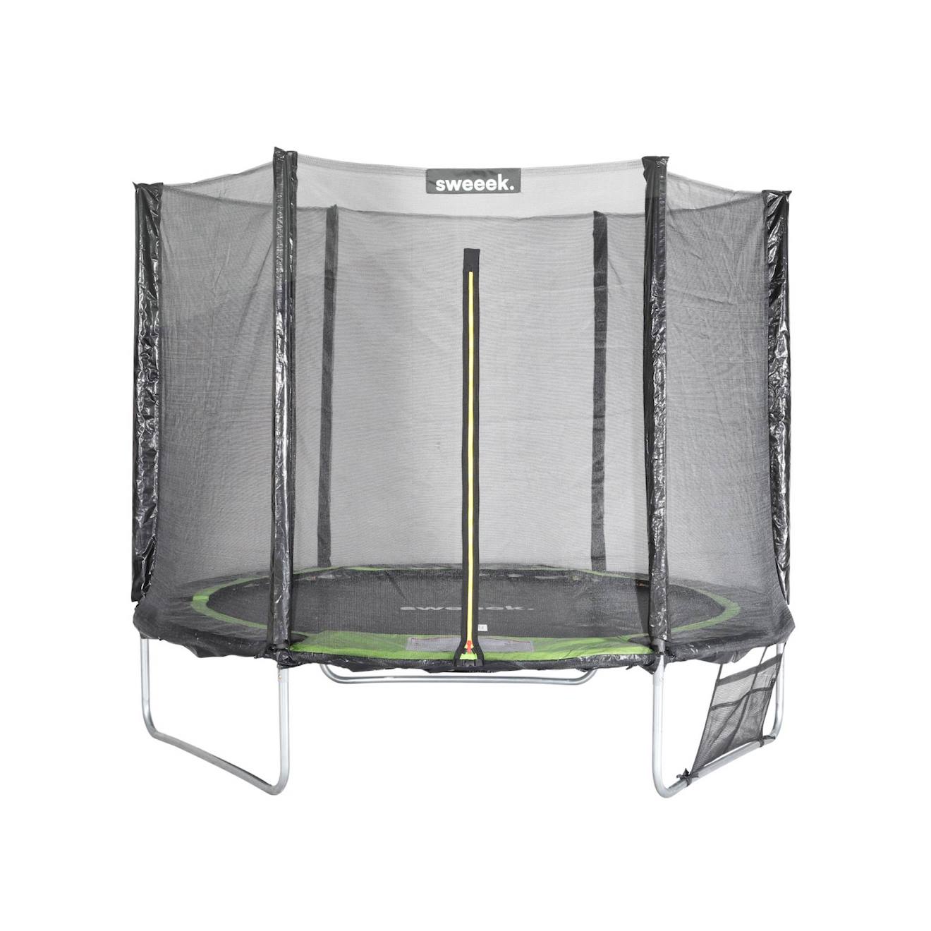 Trampoline 250 cm – galaxie avec filet de protection, bâche, filet pour chaussures, kit d'ancrage vert