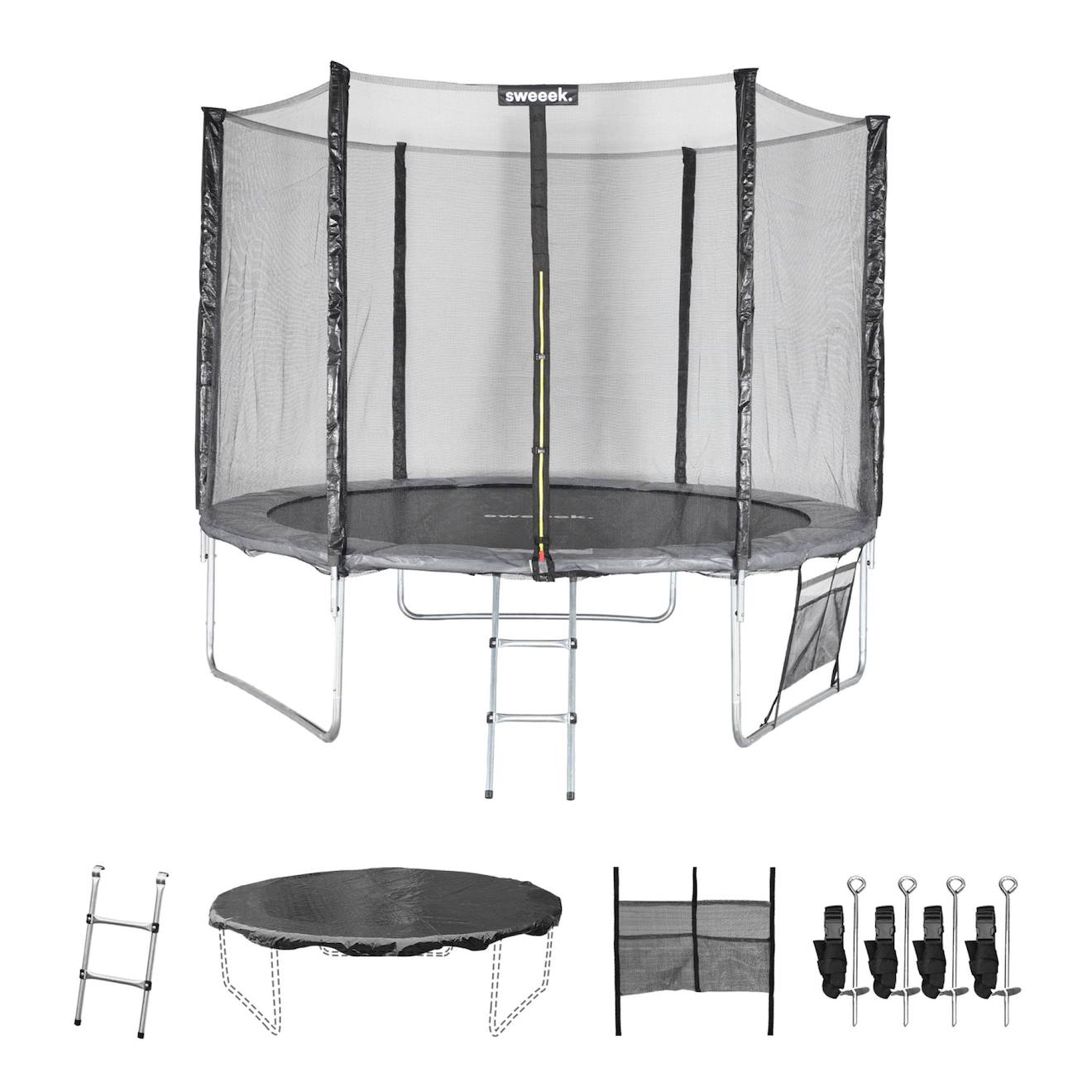 Trampoline 305cm avec pack d'accessoires mars XXL gris