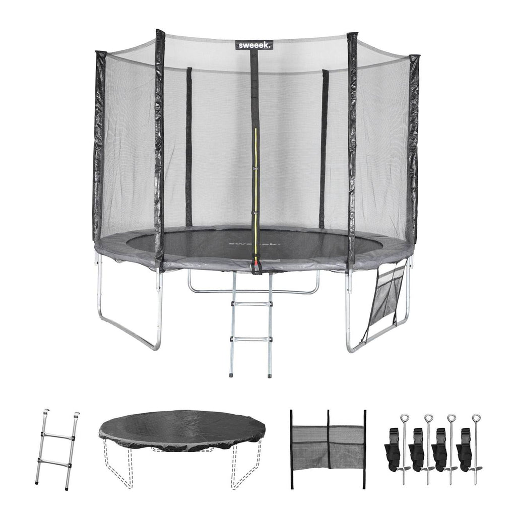 Trampoline 305cm avec pack d'accessoires mars XXL gris