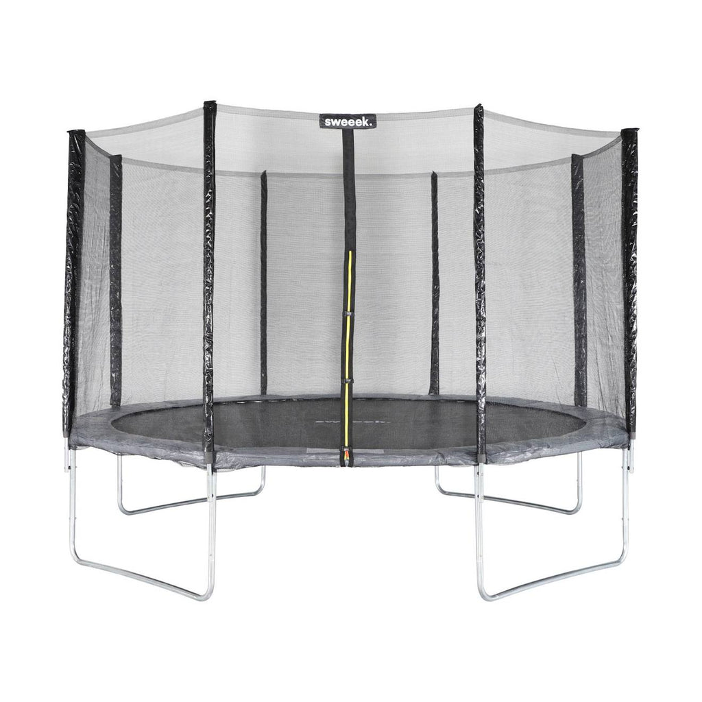 Trampoline 370cm filet protection saturne gris