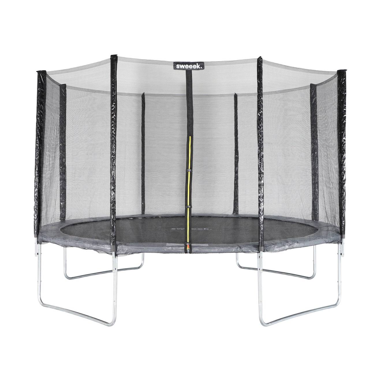 Trampoline 370cm filet protection saturne gris