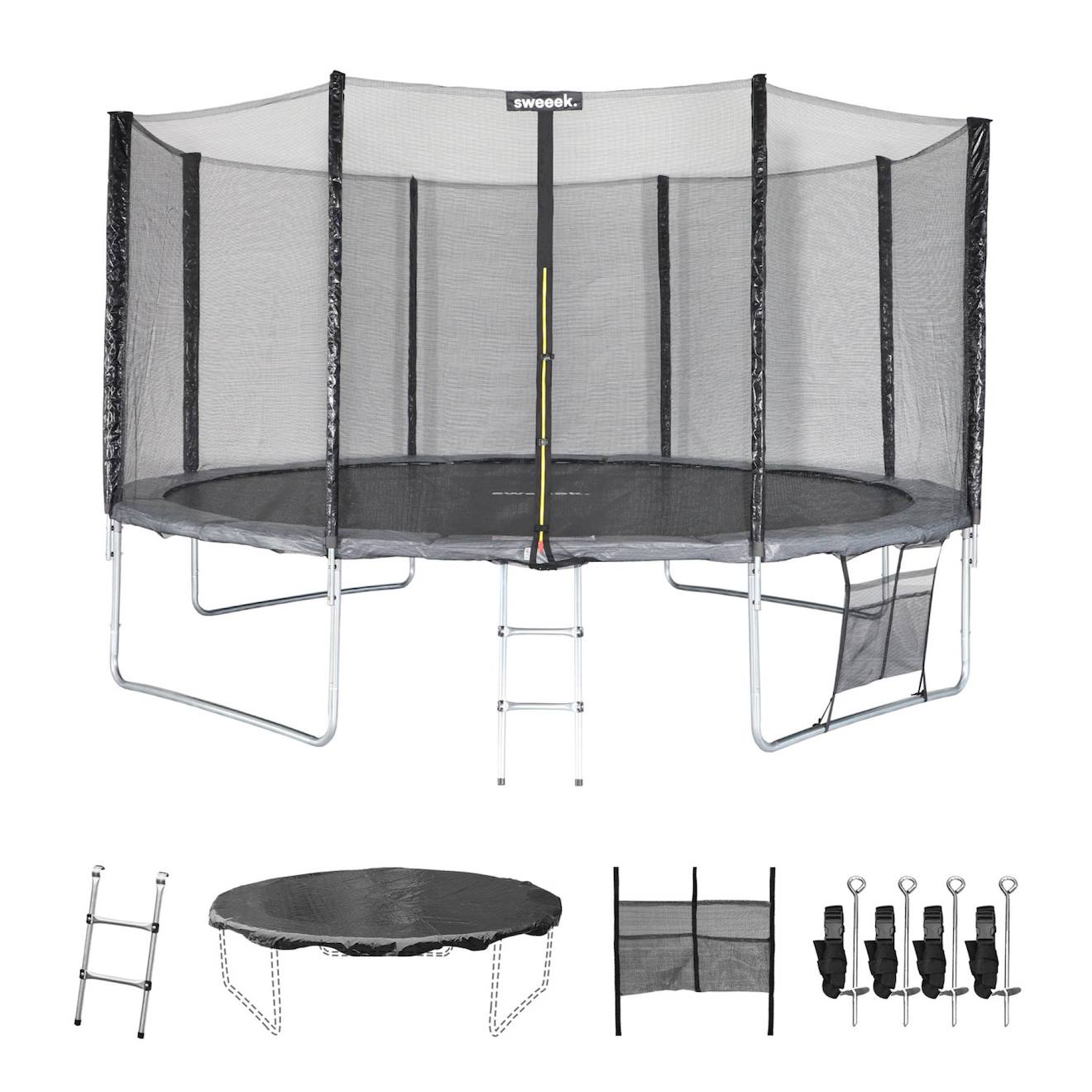 Trampoline 430cm avec pack d'accessoires venus XXL gris