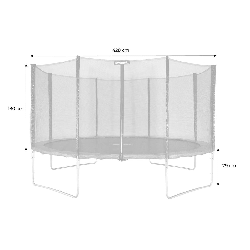 Trampoline 430cm filet protection venus gris