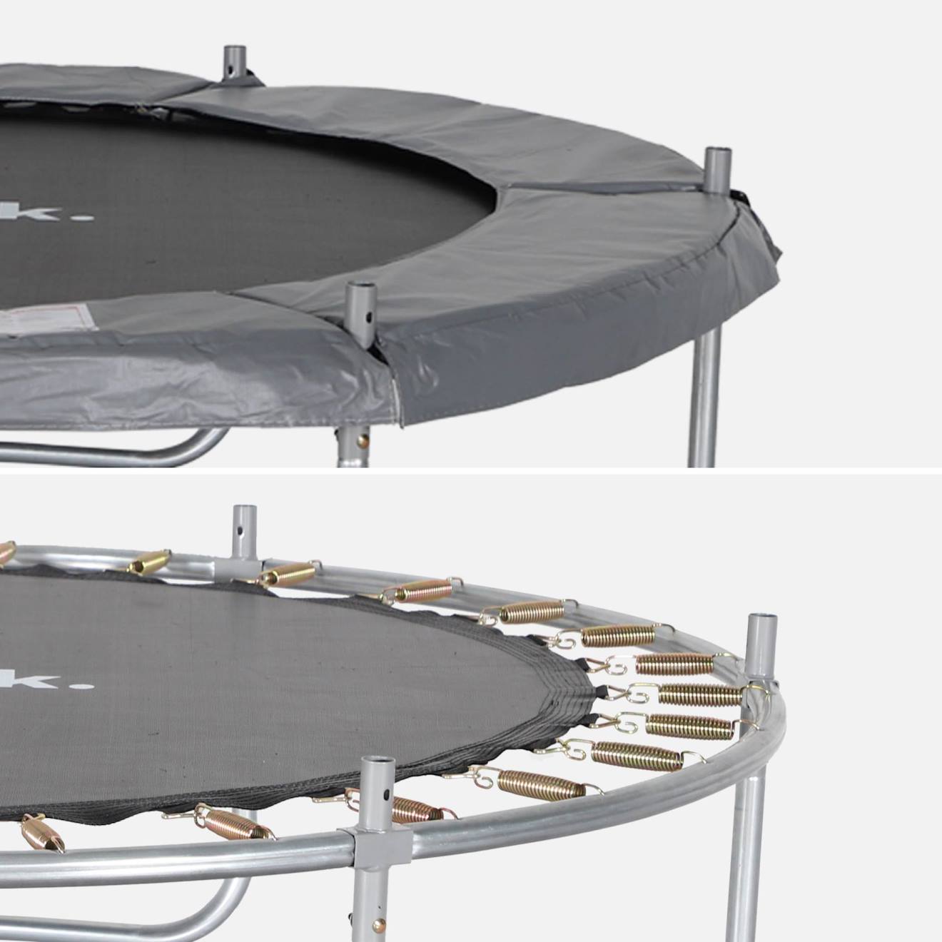 Trampoline ø180cm cassiopée avec filet de protection gris