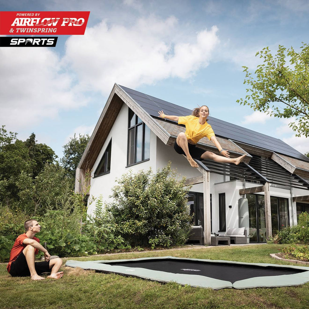 Trampoline ecologique enterré champion eco 410 vert
