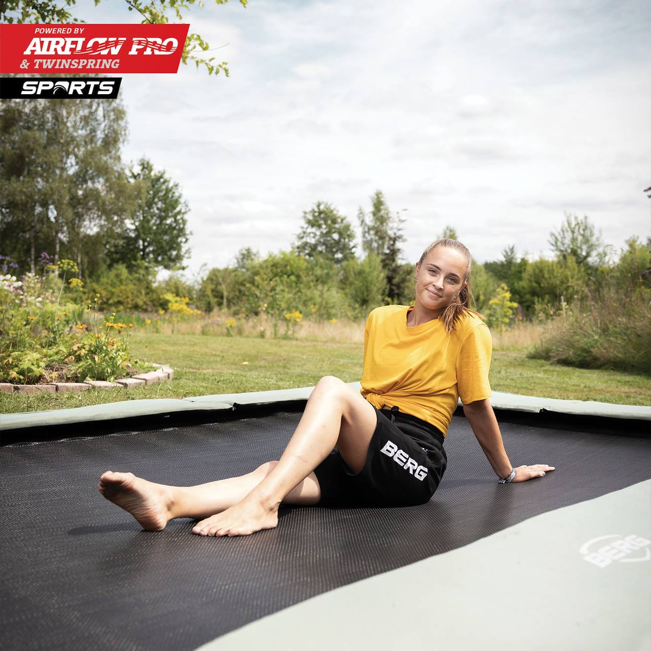 Trampoline ecologique enterré champion eco 410 vert
