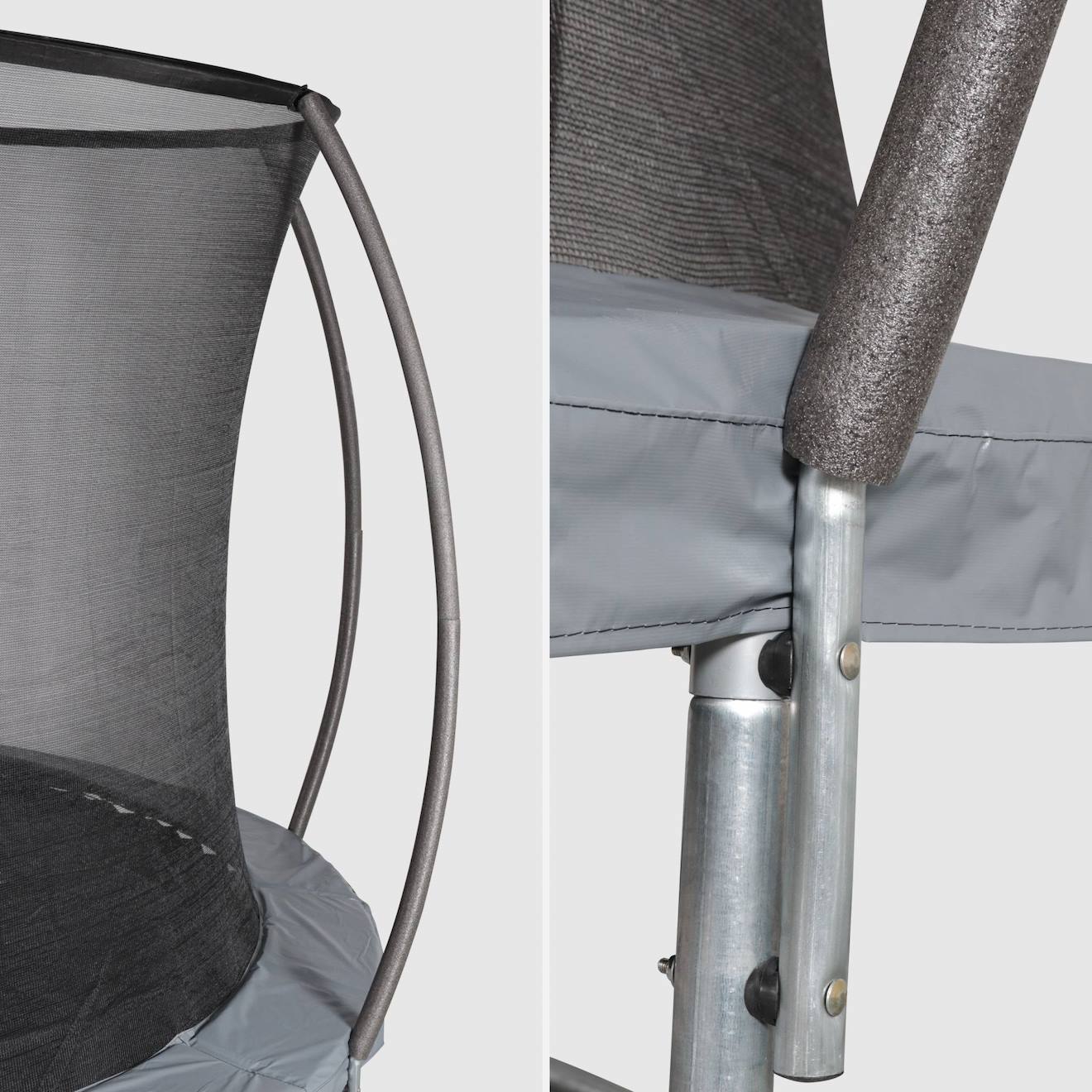 Trampoline rond ø 305cm gris avec filet de protection intérieur - mars inner 3,05m 305 cm gris
