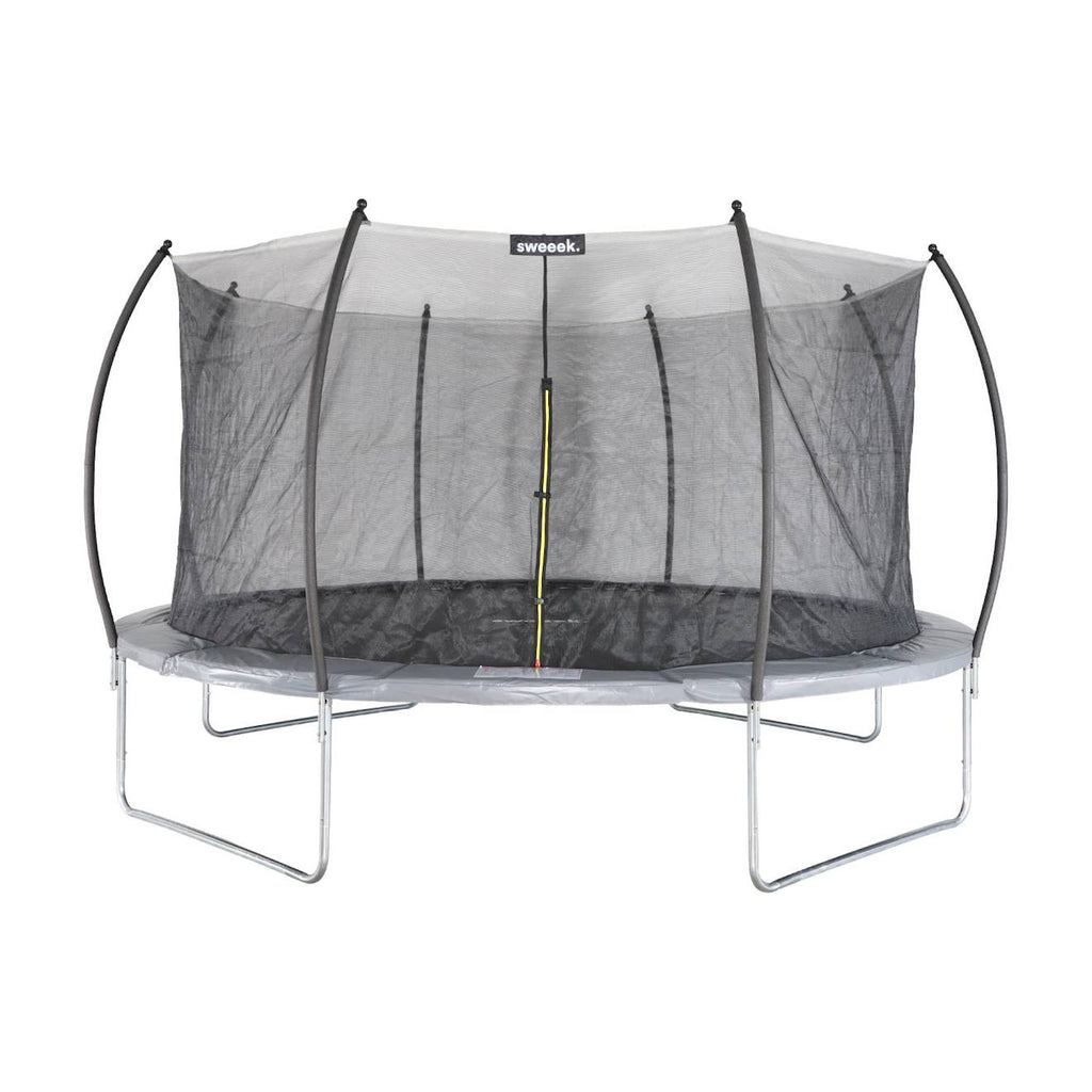 Trampoline rond ø 430cm avec filet de protection intérieur - venus inner trampoline de jardin 4,30m 430 cm gris