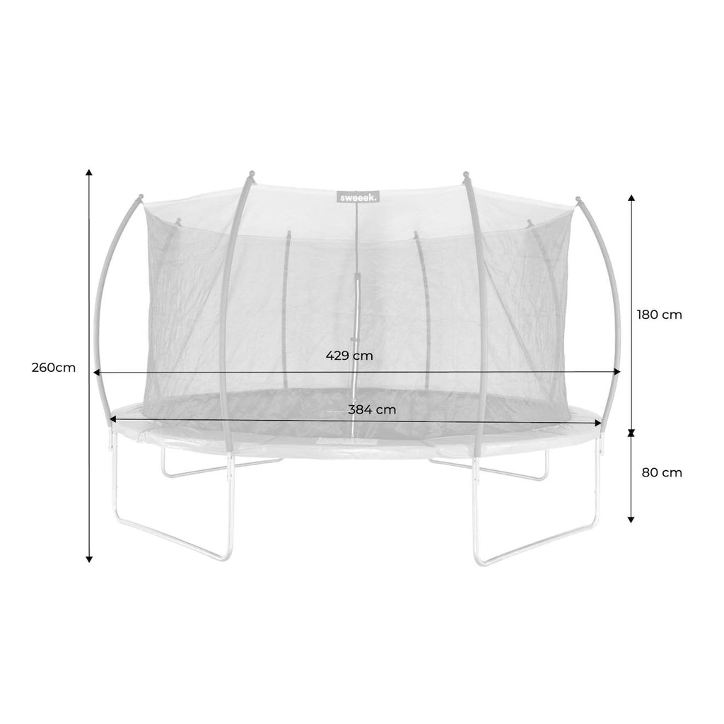 Trampoline rond ø 430cm gris avec filet de protection intérieur et accessoires - venus inner XXL gris