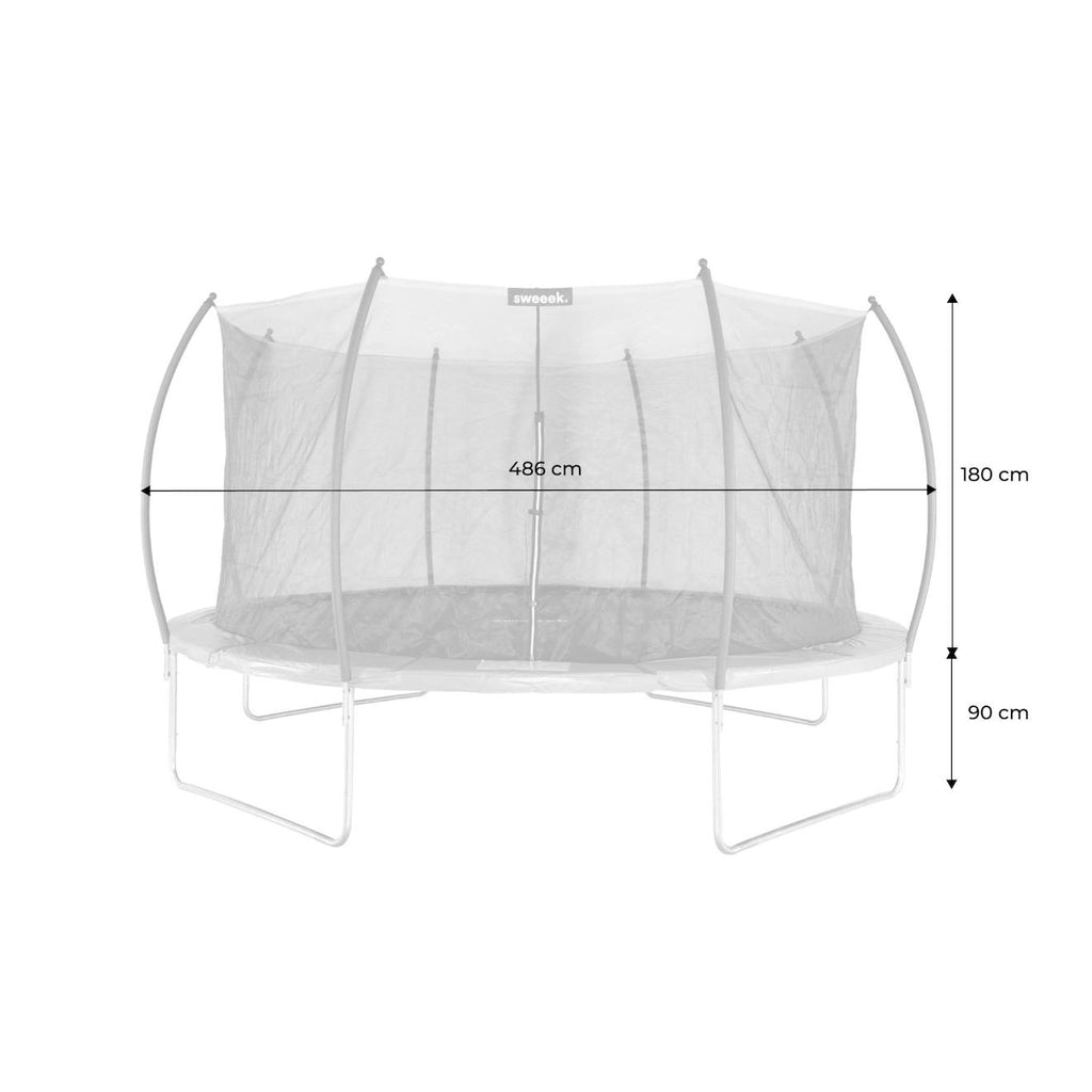 Trampoline rond ø 490cm avec filet de protection intérieur - jupiter inner trampoline 4,90m 490 cm gris