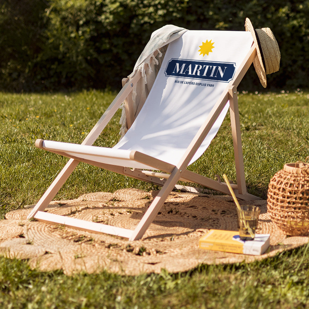 Transat en Bois Soleil Anisé à Personnaliser - Transat Personnalisé