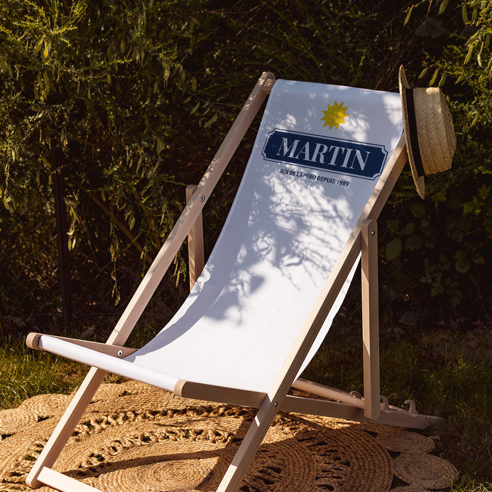 Transat en Bois Soleil Anisé à Personnaliser - Transat Personnalisé