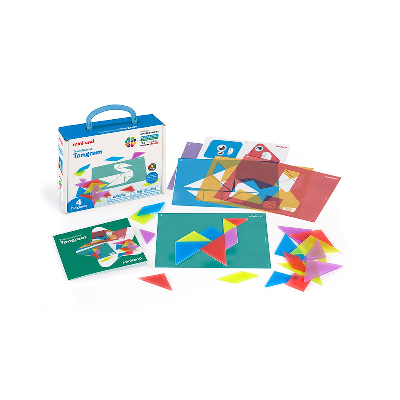 Translucent tangram bleu