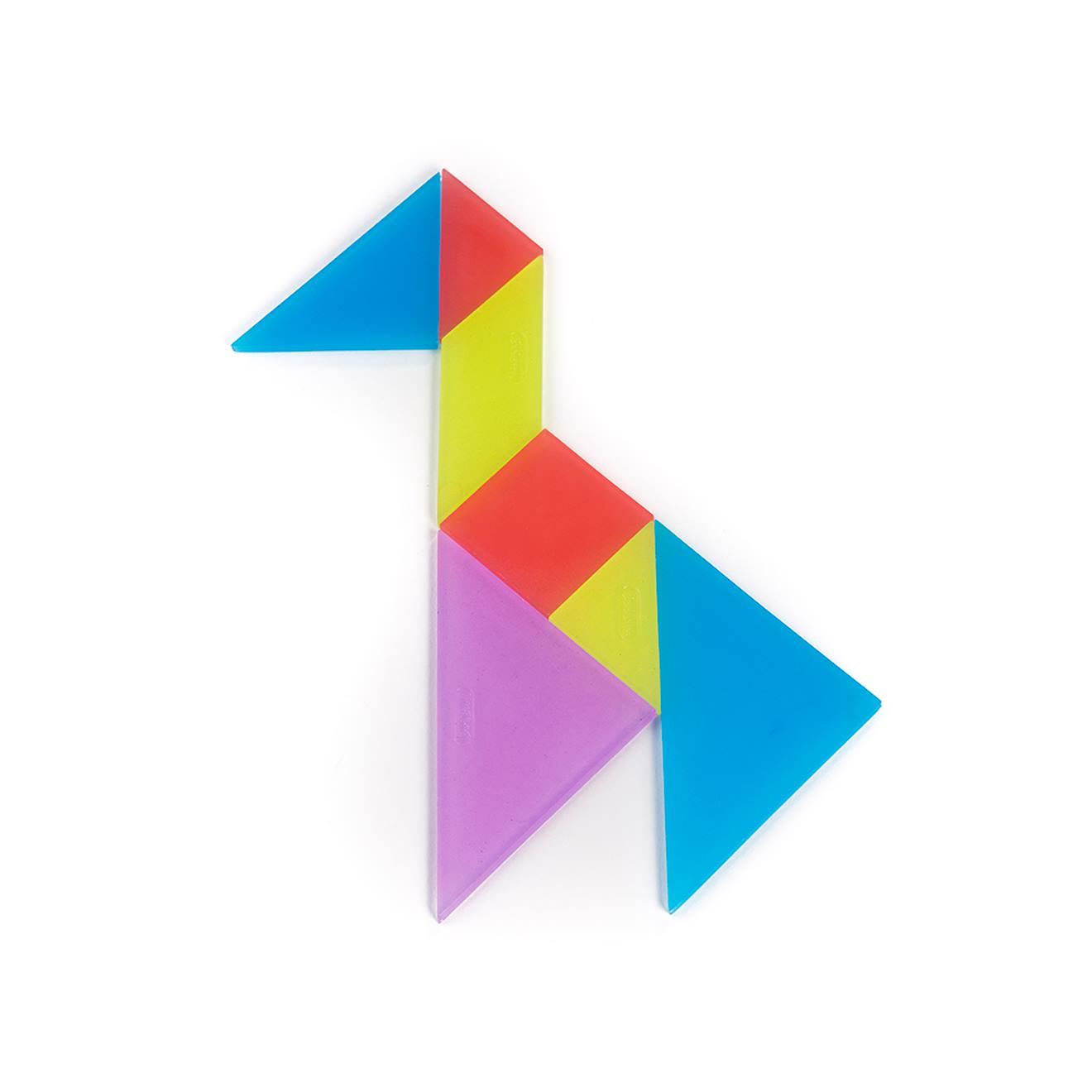 Translucent tangram bleu