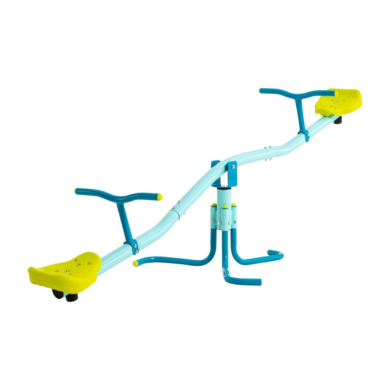 Trébuchet à bascule rotatif spiro métal 360° bleu - vert