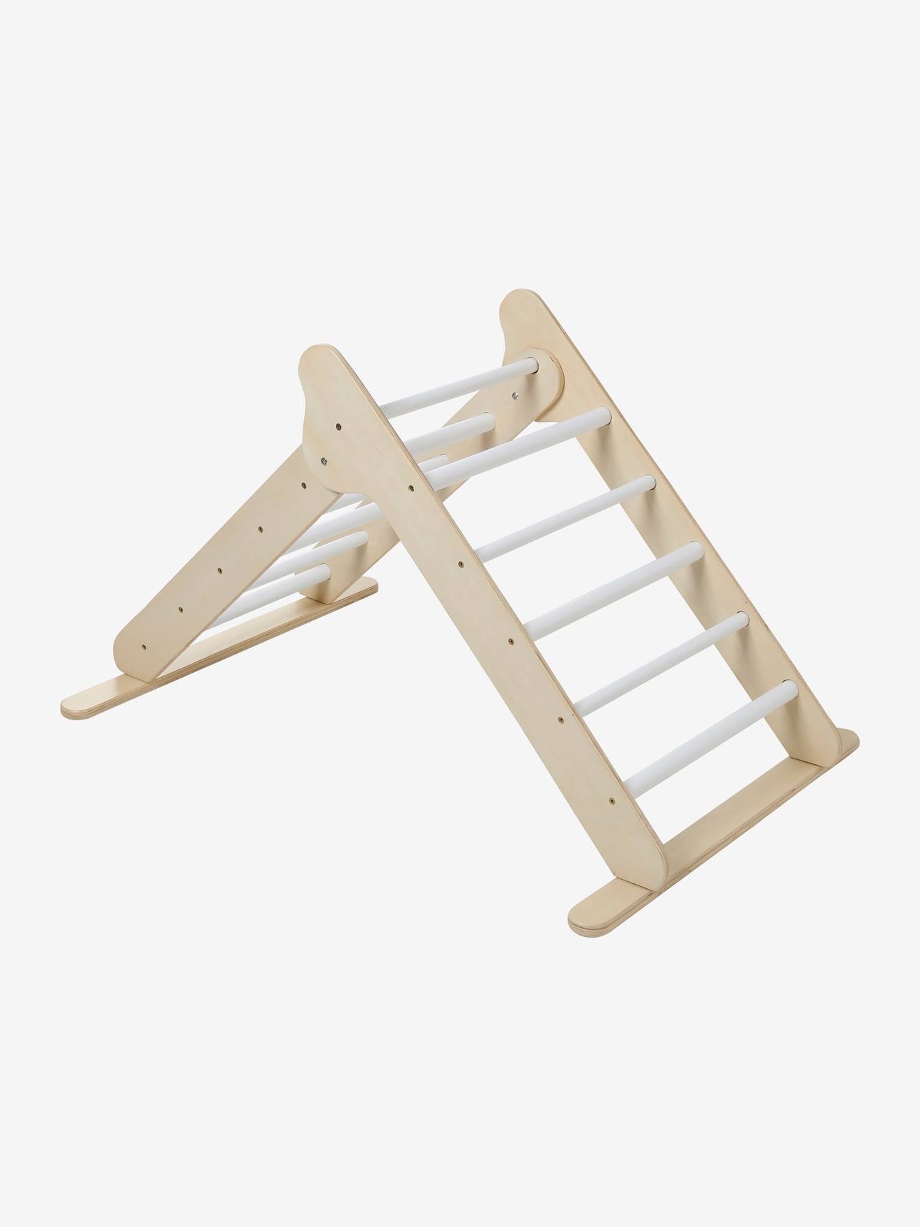 Triangle d'escalade à grimper en bois beige moyen uni avec décor