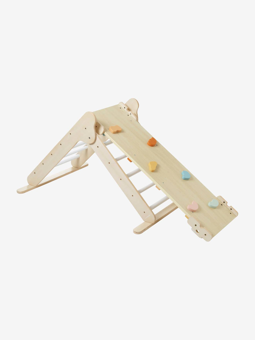 Triangle d'escalade à grimper en bois beige moyen uni avec décor