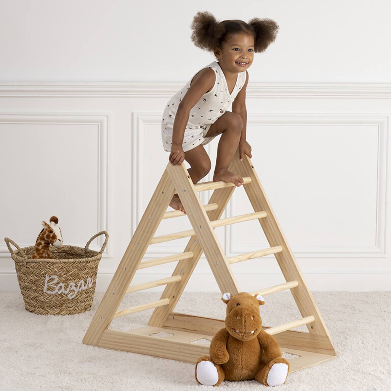 Triangle d'escalade enfant beige