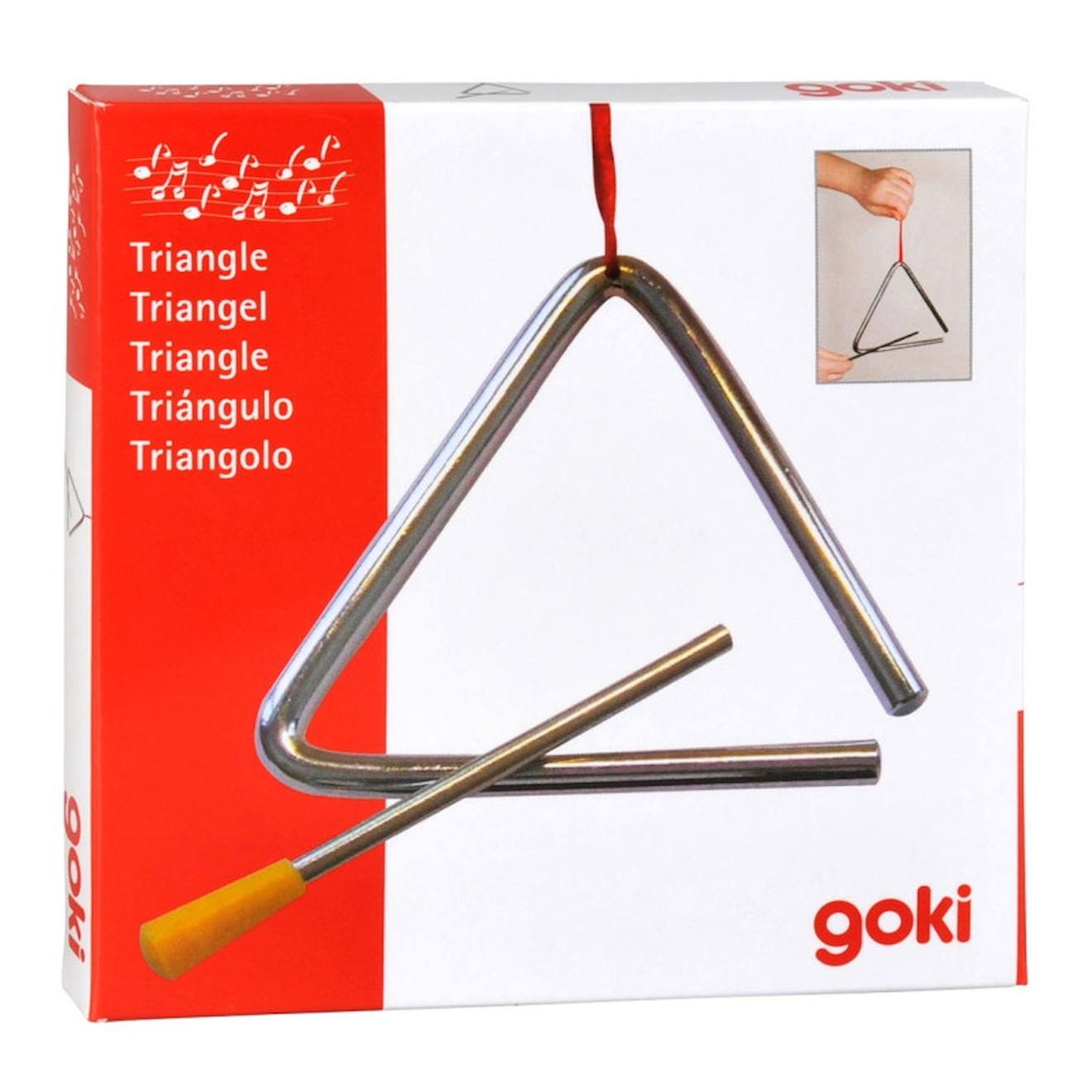 Triangle en métal 10 cm gris