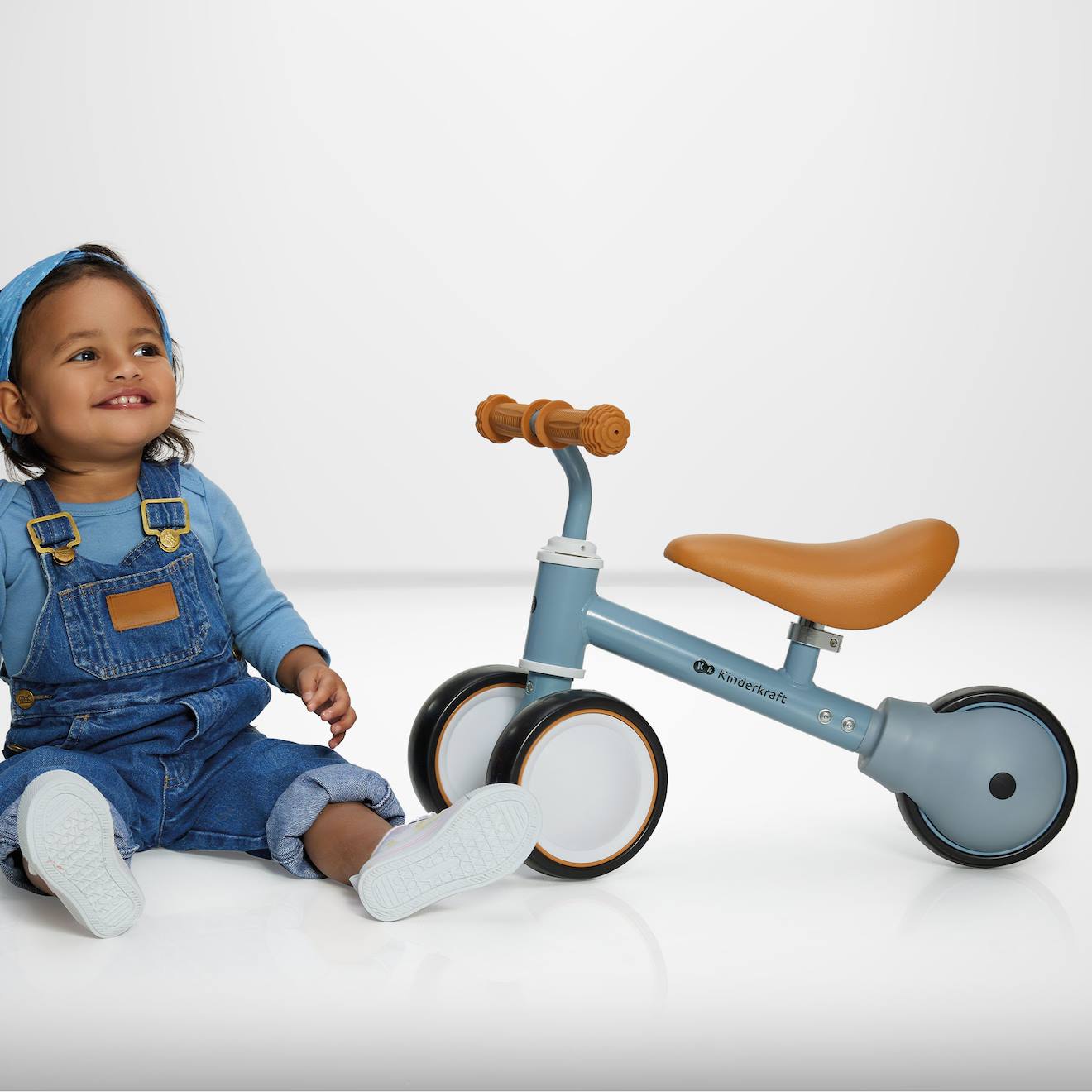 Tricycle compact enfant dès 1 an réglable bleu