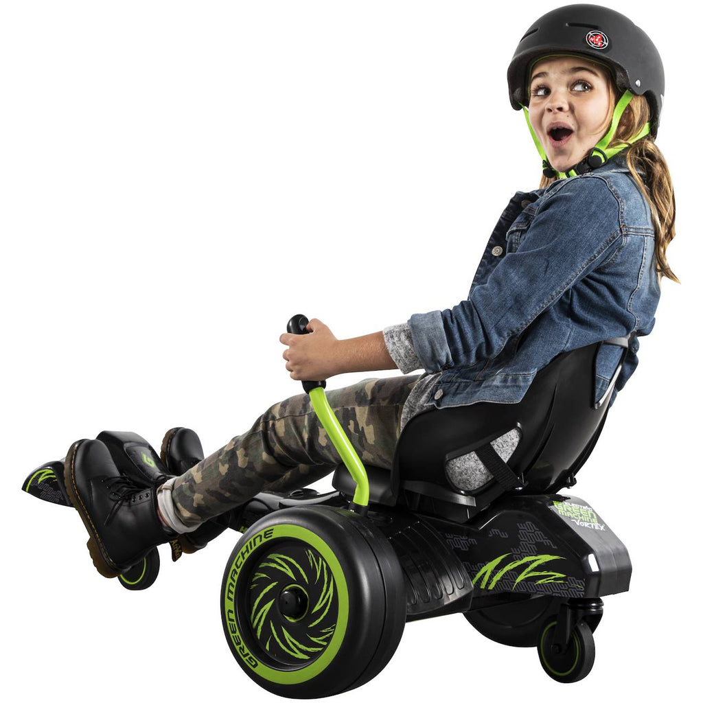 Tricycle enfant à piles green machine vortex vert