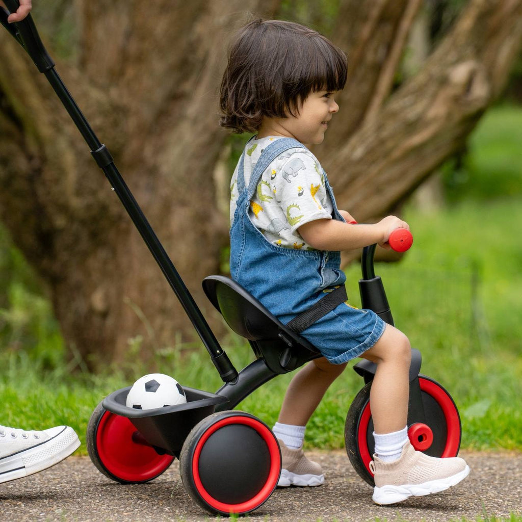 Tricycle enfant évolutif 2 en 1 early fun métal noir - rouge
