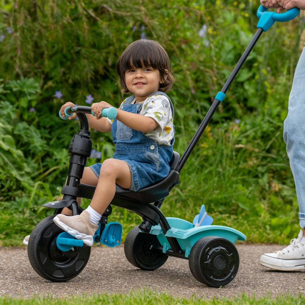 Tricycle enfant évolutif 4 en 1 unicorn métal noir - bleu