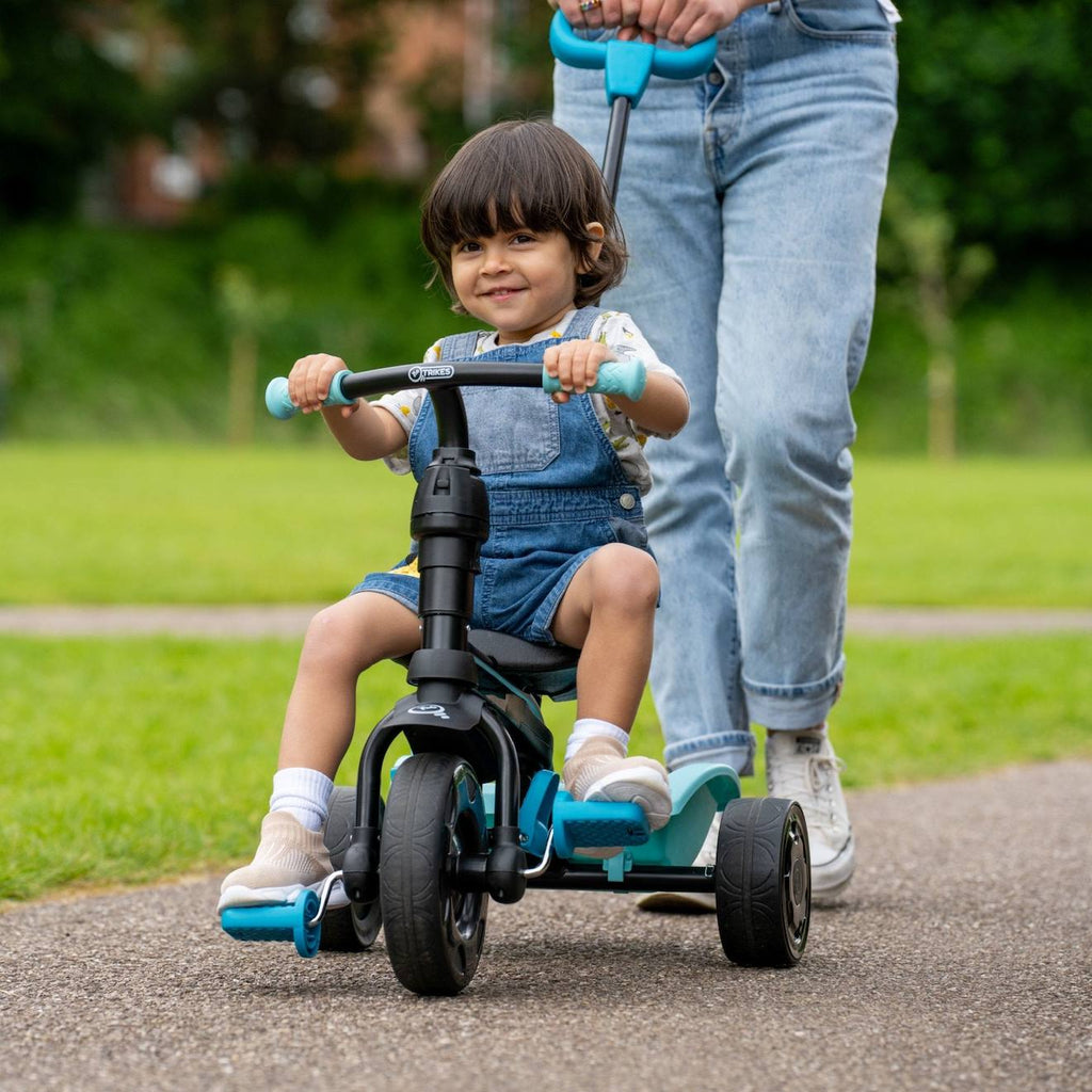 Tricycle enfant évolutif 4 en 1 unicorn métal noir - bleu
