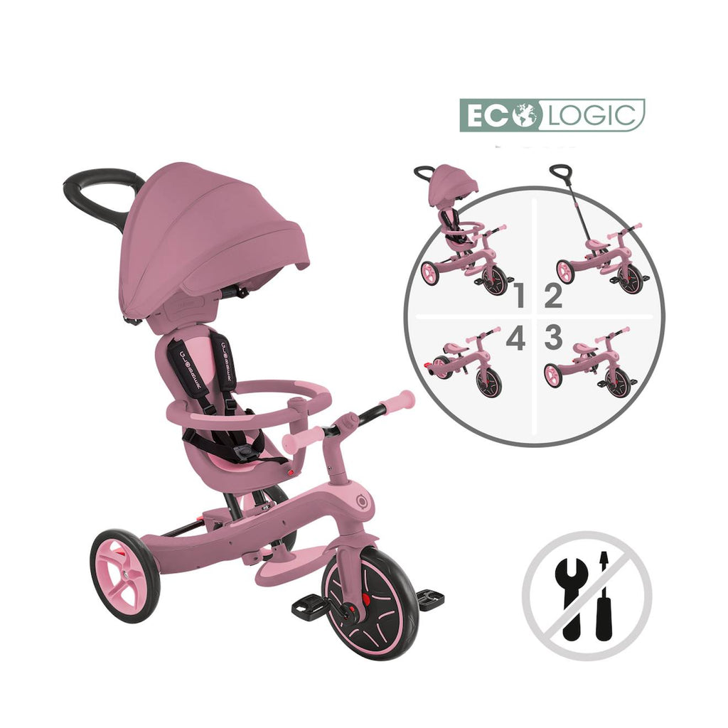 Tricycle évolutif explorer 4 en 1 deluxe eco rose berry