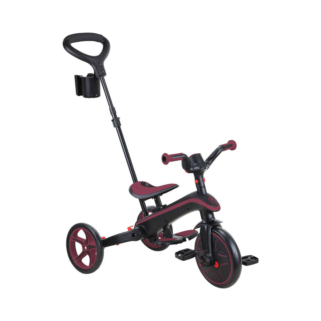 Tricycle explorer 4-en-1 évolutif et pliable rouge bordeaux