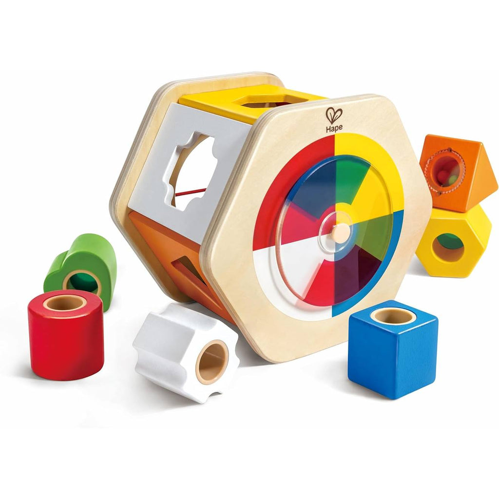 Trieur de formes en bois multicolore