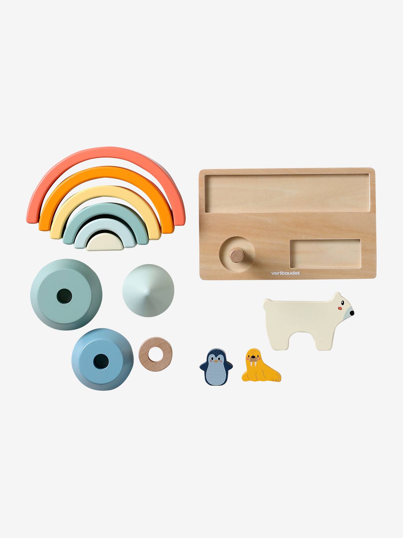Trio jouets d'éveil en bois FSC bois