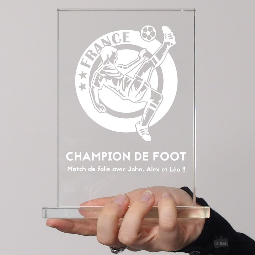 Trophée Champion de Foot à Personnaliser - Trophée Personnalisé CadoMaestro