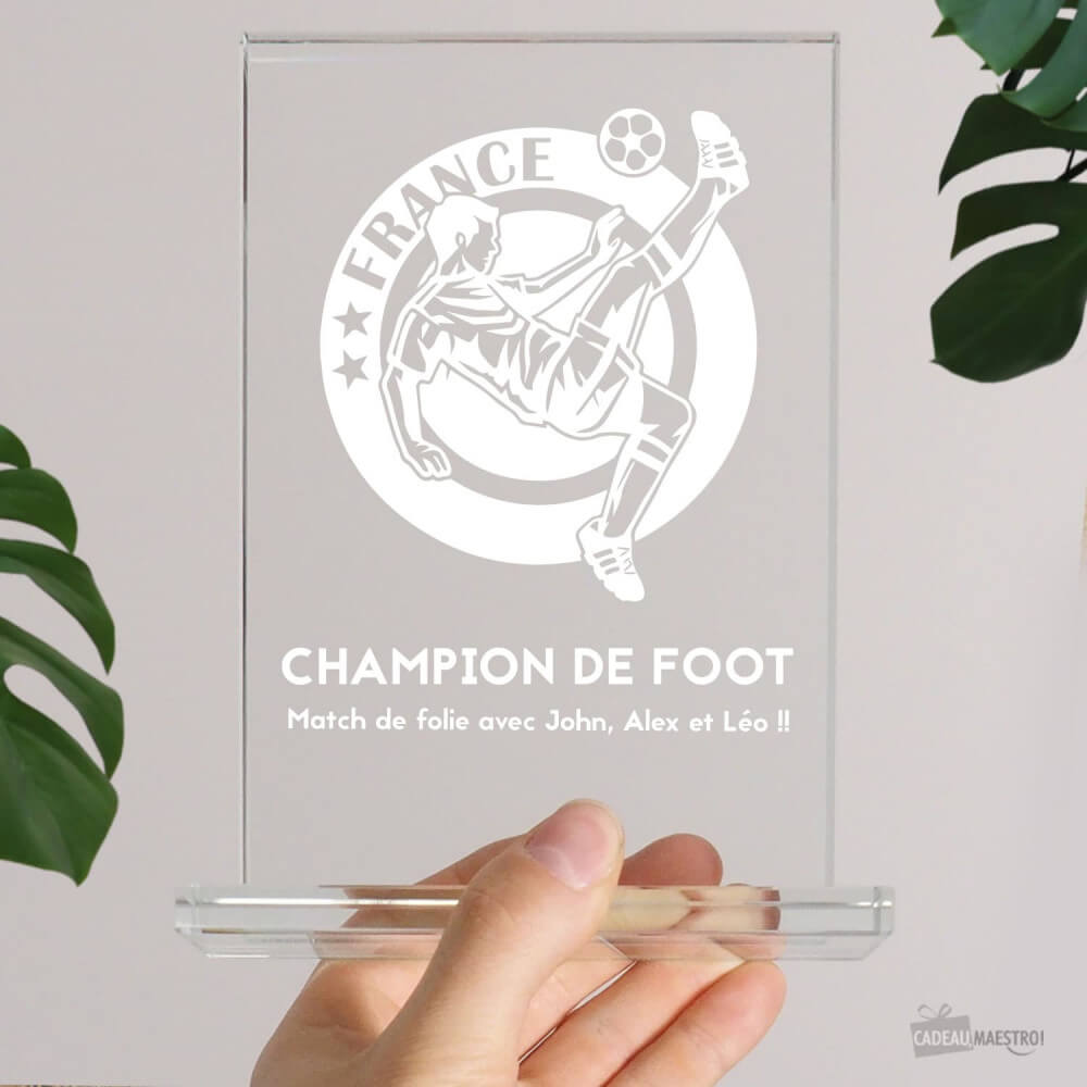 Trophée Champion de Foot à Personnaliser - Trophée Personnalisé CadoMaestro