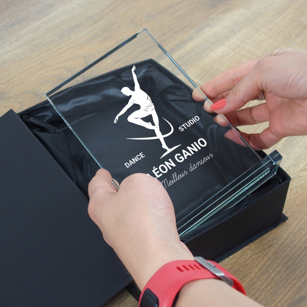 Trophée en Verre Danseur à Personnaliser - Trophée Personnalisé