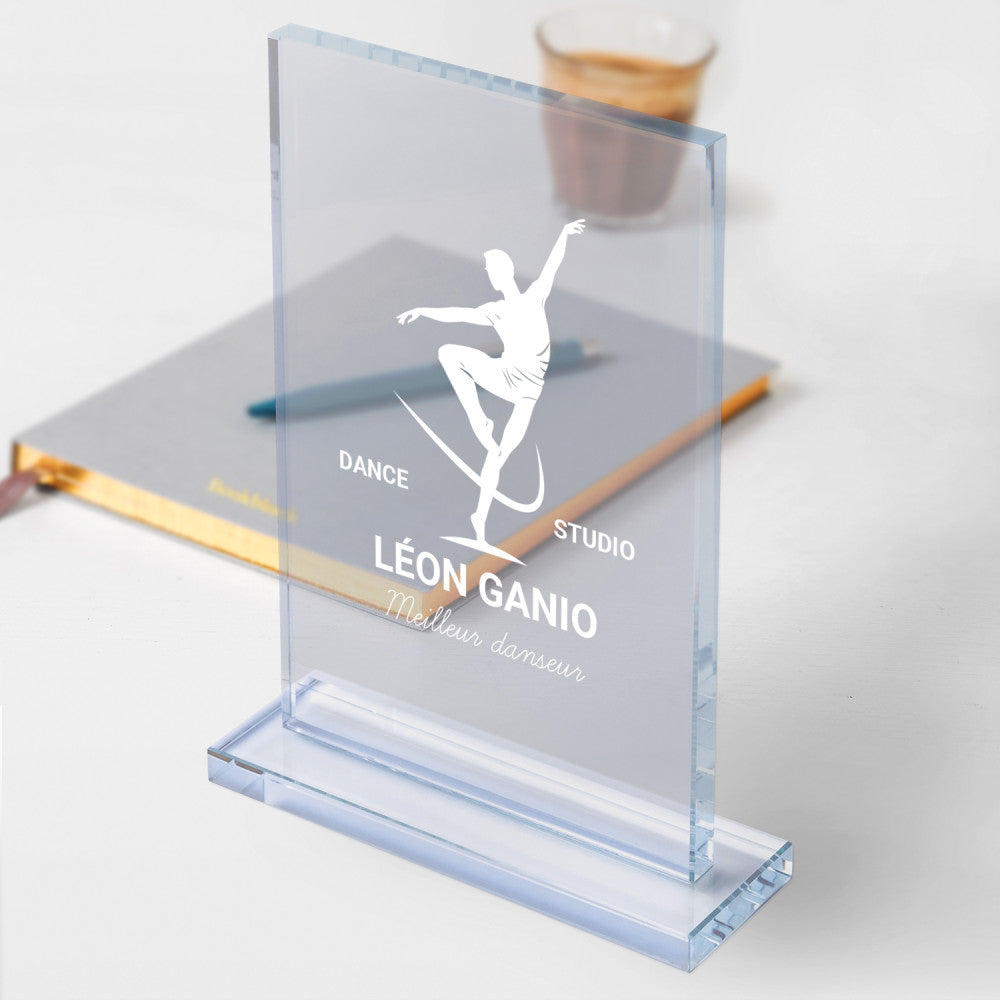 Trophée en Verre Danseur à Personnaliser - Trophée Personnalisé