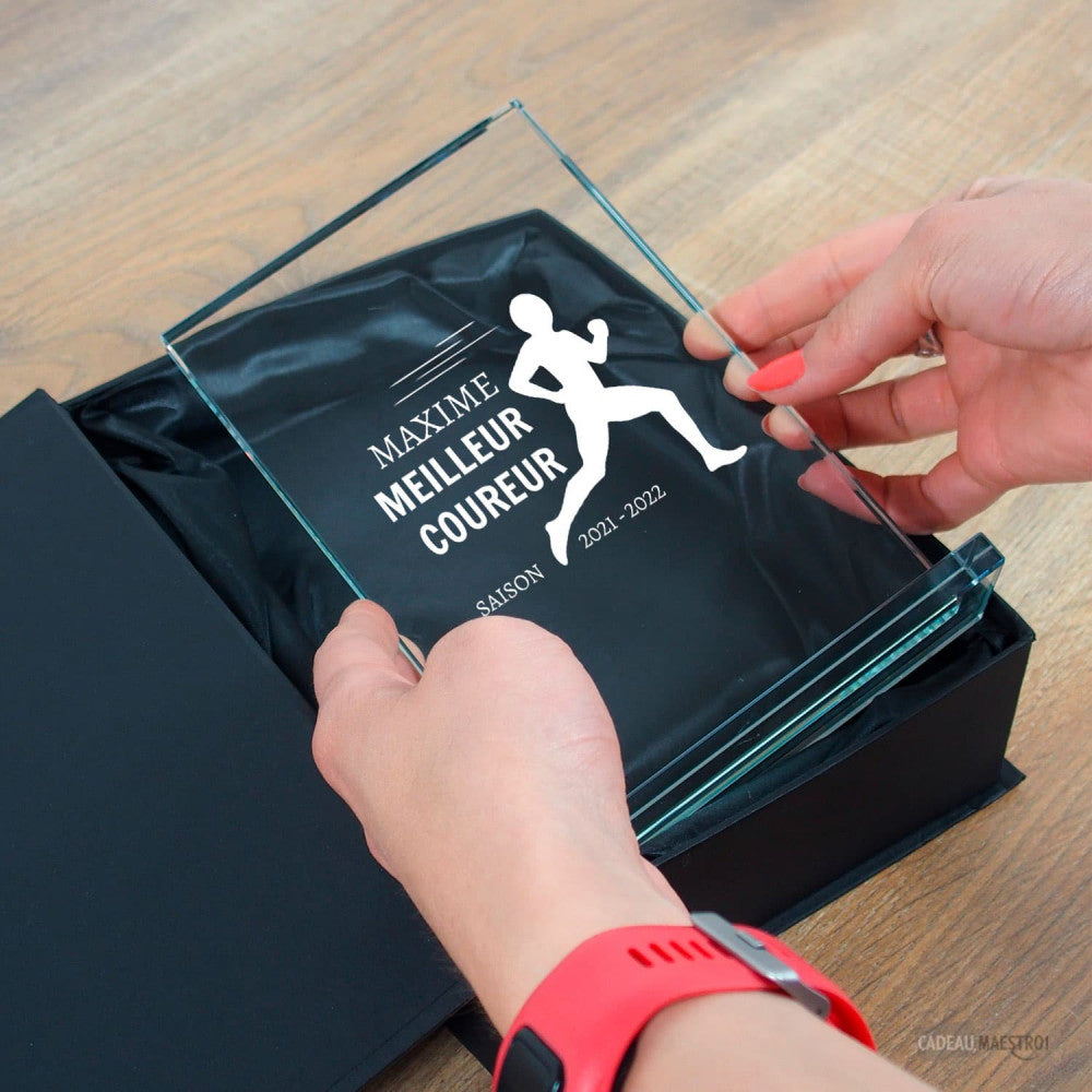 Trophée en Verre Course à Personnaliser - Trophée Personnalisé
