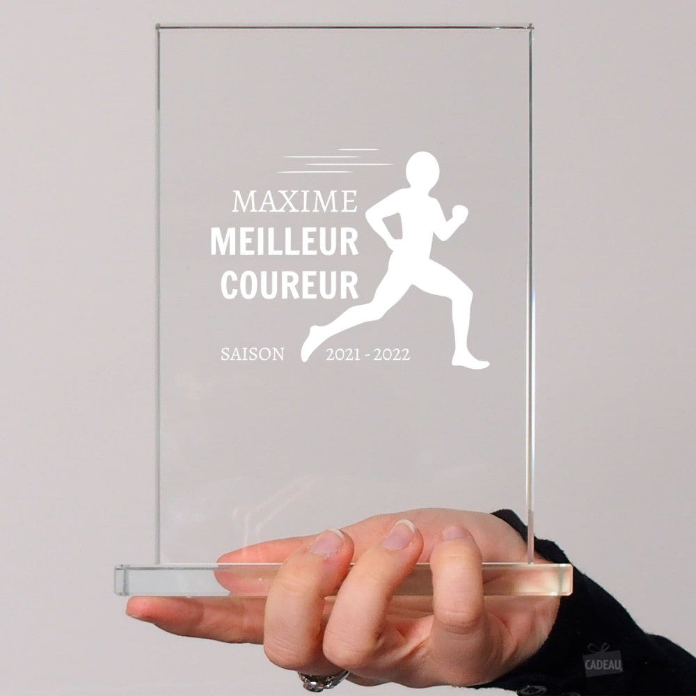 Trophée en Verre Course à Personnaliser - Trophée Personnalisé
