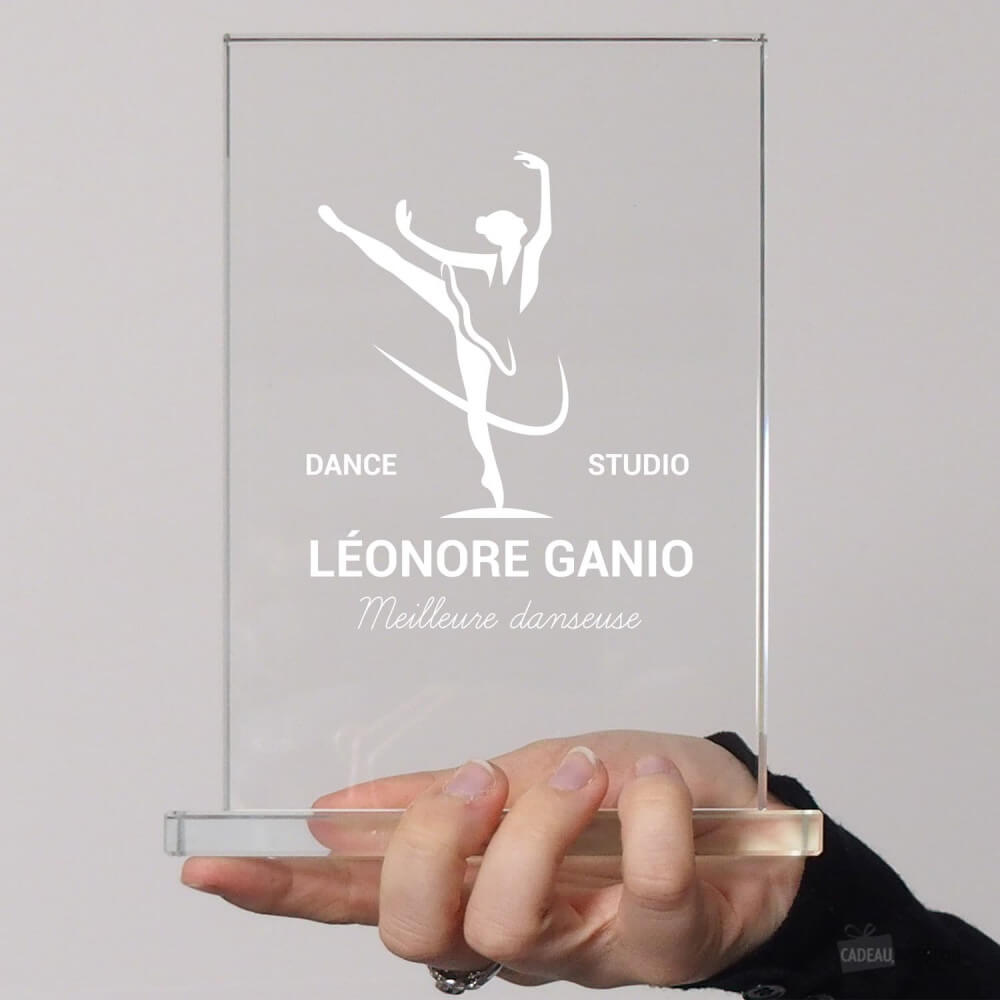 Trophée en Verre Danse à Personnaliser - Trophée Personnalisé