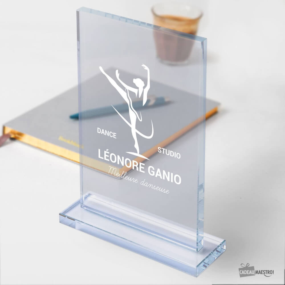 Trophée en Verre Danse à Personnaliser - Trophée Personnalisé