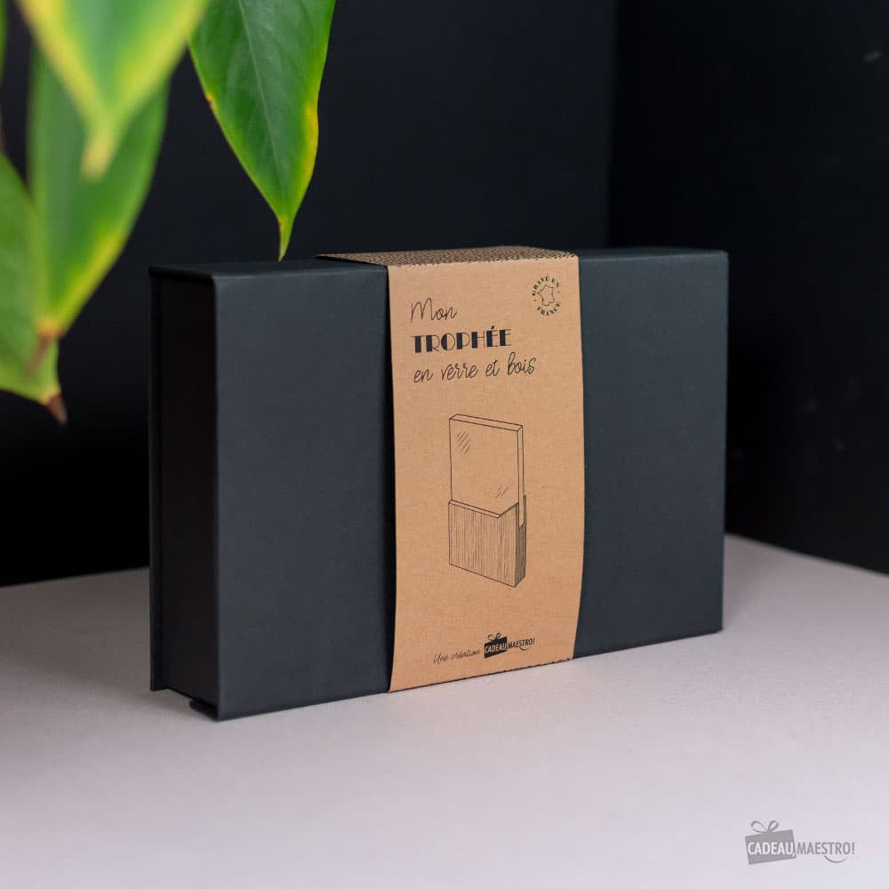 Trophée en Verre et Bois à Personnaliser - Trophée Personnalisé