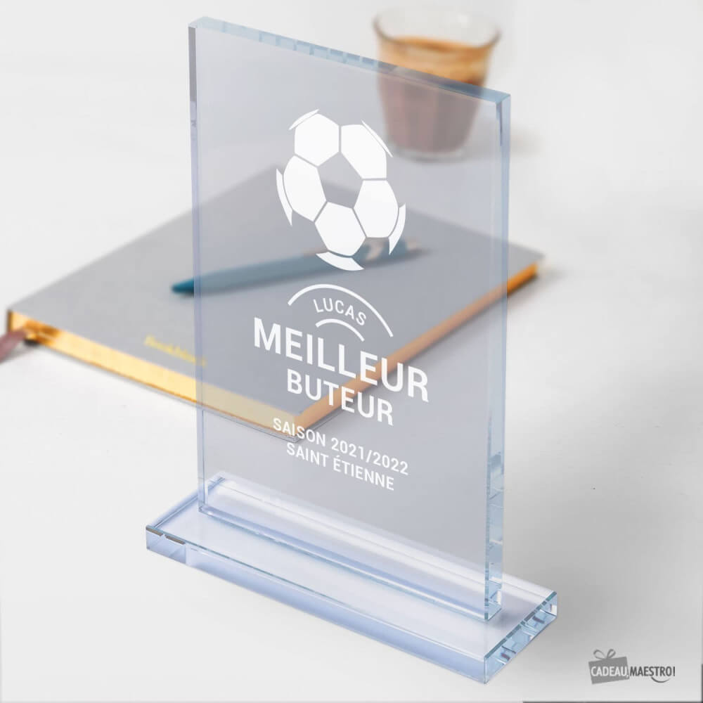 Trophée en Verre Football à Personnaliser - Trophée Personnalisé
