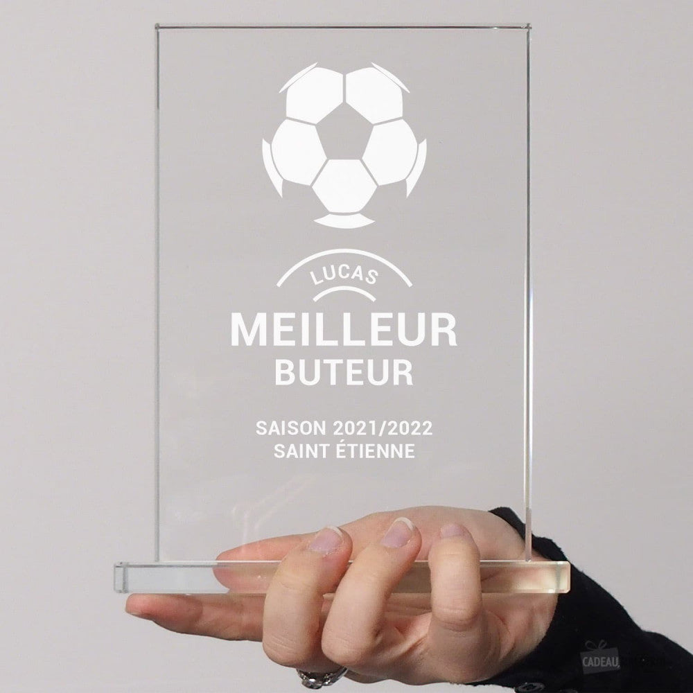 Trophée en Verre Football à Personnaliser - Trophée Personnalisé